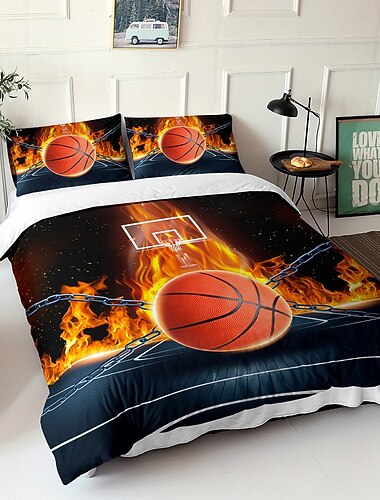  Roupa de cama 3d esportes basquete estampa de beisebol capa de edredom conjuntos de cama capa de edredom com 1 capa de edredom estampada ou colcha, 2 fronhas para casal/queen/king
