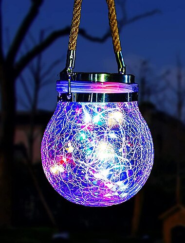  solar crack jar lichten opknoping bal glas led solar lantaarns solar star wenslamp outdoor waterdichte tuin decoratie boom lichten kerstfeest home decor licht