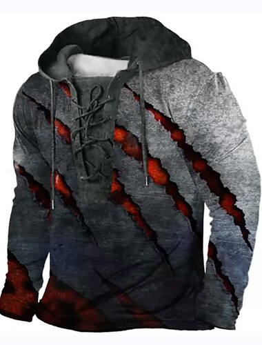  Herren Farbblock Grafik-Drucke Hoodie Sweatshirt Kapuze Hoodies Pullover Hoodie Sweatshirt Kapuze Langarm Sweatshirt mit Kapuze Mit Kapuze Strassenmode 3D-Druck Casual Täglich Sport Schwarz Weiß mit