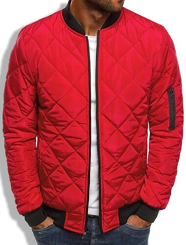 Herren Wintermantel Winterjacke Daunenjacke Steppjacke Lässig Warm Winter Einfarbig Klassisch & Zeitlos Marineblau Weinrot Armeegrün Schwarz Rote Jacken
