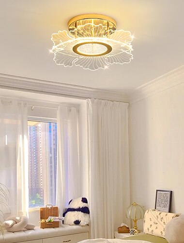  plafonniers led lustre en forme de fleur 45cm cercle design, plafonniers led modernes pour salon lampe acrylique chambre étude éclairage chaleureux