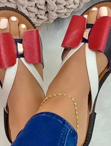  sandales à nœuds colorés pour femmes – chaussures d'été confortables à bout ouvert pour une tenue décontractée