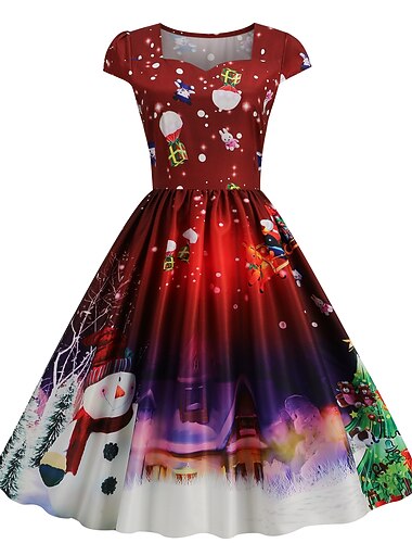  Fancy julekjole Dame 1950-tallet Voksne Jul Maskerade julaften Jul Fest Nyttårsaften Kjole