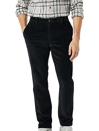  Herren Cordhose Hose Hosen Freizeithose Tasche Gerade geschnitten Feste Farbe Komfort Warm Täglich Festtage Ausgehen Sport Modisch Dunkelbraun Schwarz Mikro-elastisch
