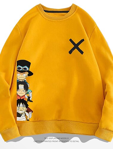  One Piece Film: Rød Monkey D. Luffy Sabo Portgas · D · Ess Hattetrøje Tegneserie Manga Animé 3D Graphic Til Par Herre Dame Voksne 3D-utskrift Fritid / hverdag