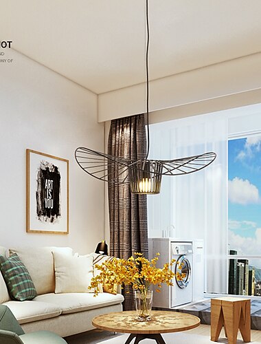  led függőlámpák vintage függőlámpa üvegszálas sapka kivitel 1 fényű állítható fehér/fekete konyhai fürdőszoba dekorációs világítás izzót nem tartalmaz