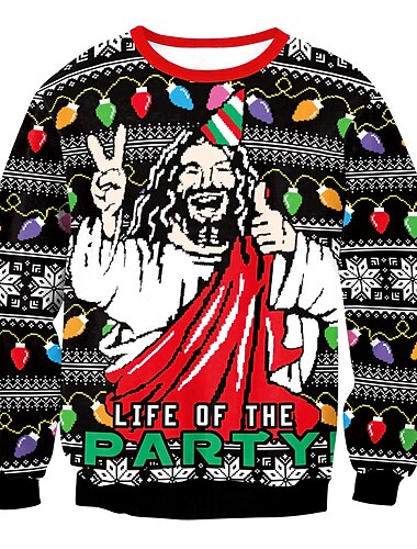  julenissen Gudinne Pullover Morsom julegenser 3D-utskrift Til Par Herre Dame Voksne Jul Karneval Maskerade Fest Jul