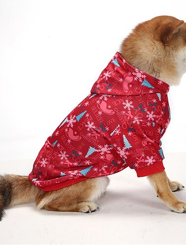  cappotto per cani, marsupio per cani con cappuccio stampa plaid / check fiocco di neve ordinario all'aperto natale inverno vestiti per cani vestiti per cuccioli abiti per cani caldo nero / rosso nero
