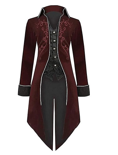  Retro / vintage Punk i gotyk Średniowieczne Płaszcz Frak Książę Wampir Szlachcic Męskie Królewski Steampunk Karnawał Bal maskowy Impreza / Wieczór Dla dorosłych Płaszcz