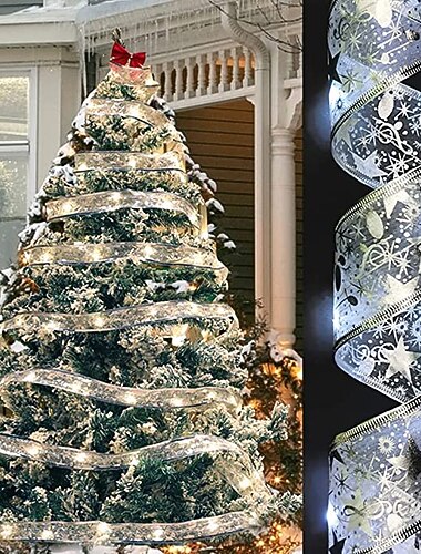  4m 5m 10m Christmas Decoration LED Ribbon Fairy Lights Christmas Tree Ornaments for Home DIY Bows Light String Navidad New Year