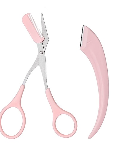  2pack outil de mise en forme des sourcils ensemble sourcils tondeuse ciseaux avec mini peigne auxiliaire peigne à sourcils ciseaux tondeuses à sourcils kit outil de coupe des sourcils pour homme femme