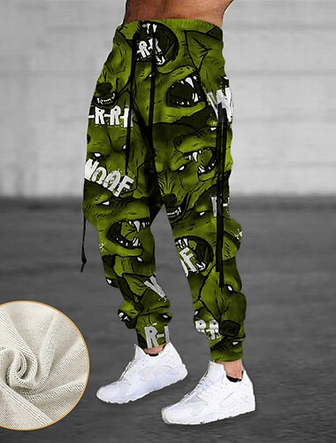  Voor heren Joggingbroeken Jogger Broek Trekkoord Zijzakken Elastische taille Grafische prints Comfort Ademend Buitensporten Casual Dagelijks Katoenmix Terry Streetwear Ontwerper Rood blauw