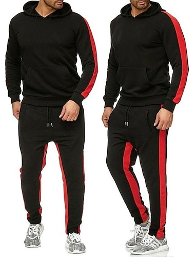  Hombre Tracksuit Sudadera 2 Piezas Calle Invierno Manga Larga Mantiene abrigado Transpirable Dispersor de humedad Aptitud física Entrenamiento de gimnasio Corriendo Ropa de deporte Ropa de Deporte