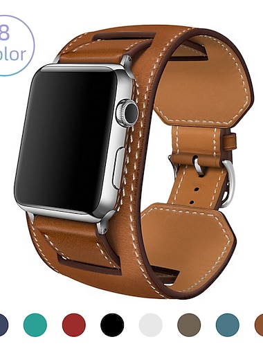  Watch Band Compatible con Apple iWatch 49 mm 45 mm 44 mm 42 mm 41 mm 40 mm 38 mm Serie Ultra SE 8 7 6 5 4 3 2 1 para Reloj inteligente Correa Pulsera Cuero Auténtico Mujer Lujo pulsera