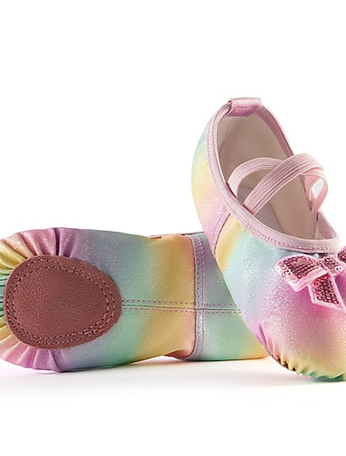  Lány Balettcipők Teljesítmény Edzés Színpad Csillogó cipő Lapostalpú Csokor Masnik Flitter Lapos Színes