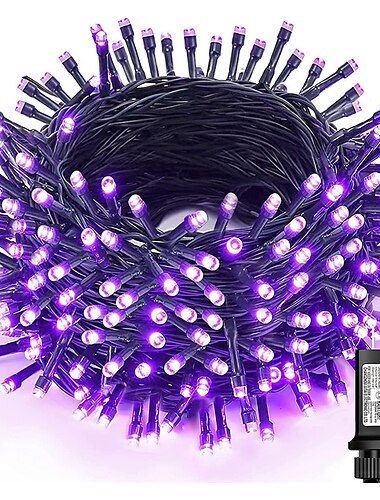  buiten kerstboomverlichting, waterdichte 10-100m led-twinkellichtsnoer met 8 standen, plug-in kerstverlichting, kerstraam groene draad vakantiedecoratie