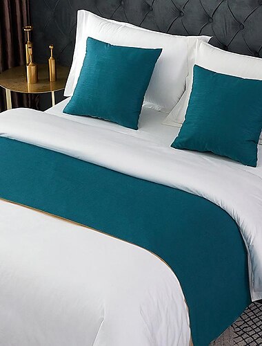  bed runner sänghalsduk, dekorativ sänghalsduk för hem hotell överkast halsdukar skydd modern solid säng löpare för fotsäng hem sängkläder dekoration