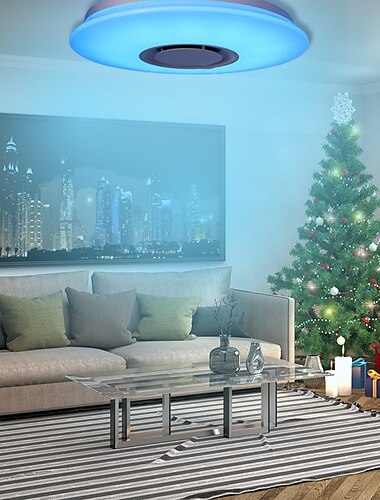  lámpara de techo led con altavoz bluetooth 15.7in 36w altavoz de alta calidad aplicación de cambio de color rgb control remoto dual para luces de estrellas de fiesta en casa ac220v
