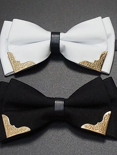  мужской базовый галстук-бабочка в стиле колор-блок черный белый 2024