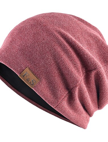 Hombre Sombrero de Beanie Negro Rojo Algodón Malla De Punto Contemporáneo moderno Ropa Cotidiana Vacaciones Color sólido/liso Materiales Ligeros Conveniente