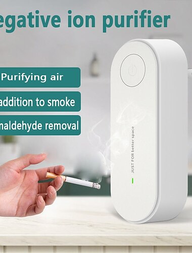  bærbar luftrenser mini luftrensing luftfrisker ionisator renere støv sigarettrøykfjerner for hjemme soverom toaletter stue hotellkontor