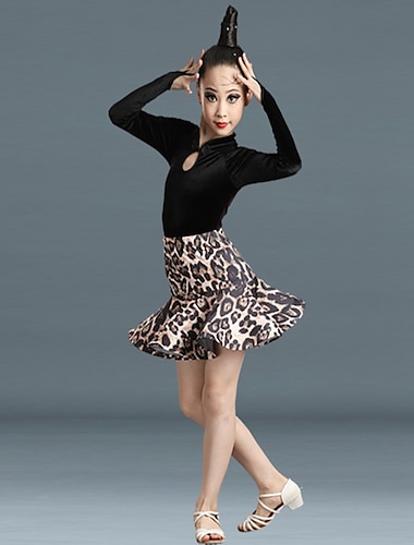  Tanzkleidung für Kinder Röcke Plissee Muster / Druck Horizontal gerüscht Mädchen Leistung Ausbildung Langarm Polyester velvet