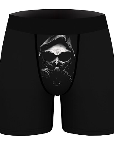  Per uomo 1 confezione Biancheria intima Mutandine di base Boxer Slip Stampa Cotone Poliestere Antiparassitario A prova di perdita Arcobaleno Vita normale Nero Rosa