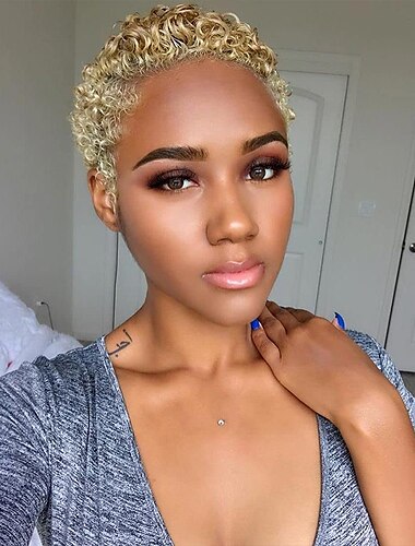  peluca de pelo corto y rizado pelucas rizadas sintéticas para mujeres negras pelucas de mujeres afroamericanas peinado corto