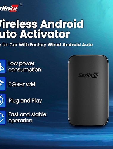  CarlinKit Wireless Android Auto Adapter for Factory Wired Android Auto Cars A2A CarPlay Dongle 5G WiFi Bluetooth Plug and Play