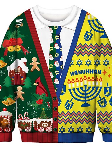  3D tisk 3D Pullover Vtipná vánoční mikina pro Pro páry Pánské Dámské Dospělé 3D tisk pro Vánoce Dovolená Párty