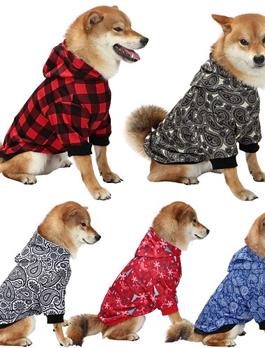  Psy Koty Bluza z kapturem Pet Pouch Godny podziwu Elegancki Zwyczajny Codzienne Zima Ciepłe Miękka Zmywalny Wygodny Święta Święta Na zewnątrz Urlop Codzienne Chodzenie for Ochrypły Labrador Corgi