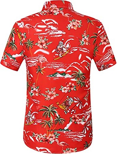  Herren Blumen Blätter Hemd Aloha-Shirt Kurze Ärmel Hemd Umlegekragen Outdoor Strasse 3D-Druck Rote Marineblau Blau Purpur Orange Bedruckt Button-Down Bekleidung Tropisch Hawaiianisch Designer