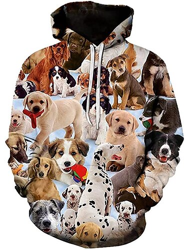  Herren Grafik Tiermotiv Kapuzensweatshirt Kapuzenshirts Pullover Kapuzensweatshirt Langarm Sweatshirt mit Kapuze Mit Kapuze Basic 3D-Druck Täglich Schwarz Weiß Designer