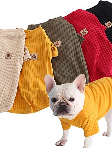 camicia con fondo a righe in cotone fadou in autunno e inverno che può abbinarsi a vestiti per cani grassi yingdou bago kokkiga