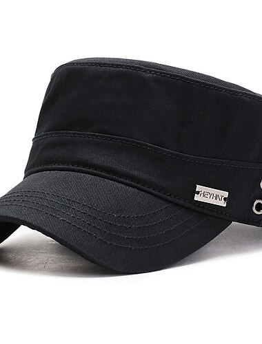  Herren Militärmütze Kadettenhut Schwarz Armeegrün Polyester Reine Farbe Modisch Klassisch & Zeitlos Schick & Modern Outdoor Täglich Einfarbig Tragbar Atmungsaktiv