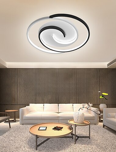  luz de teto led controle remoto preto redondo, lâmpada de teto de 19,5" regulável sala de estar moderna cozinha corredor quarto