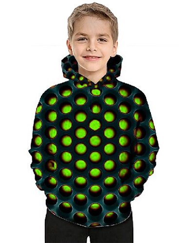  Děti Chlapecké Kapuce 3D tisk Dlouhý rukáv Kapsy Podzim Zima Chladný Denní Polyester Ležérní