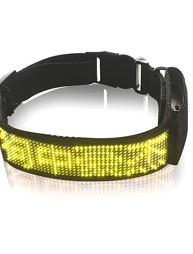  2023 neues Bluetooth-programmierbares LED-Halsband für Hunde und Katzen, blinkend, leuchtend, verstellbar, Namensschild, Anti-Verlust-Halsband