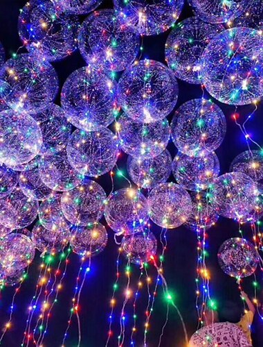  elegante bryllupsmottak ledde ballonger lyser opp fargerike boboballonger gjennomsiktig lysboble for bryllup banketter fester bursdagsdekor