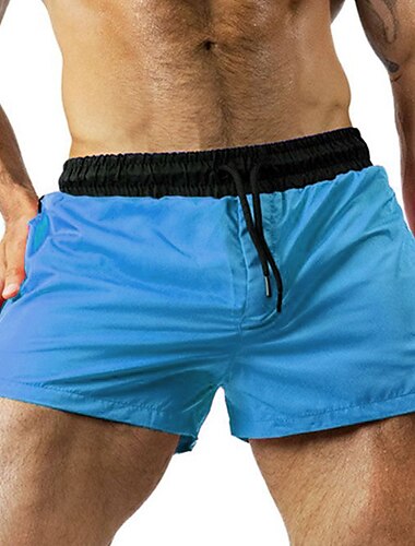  Herre Surf shorts Badeshorts Sommer shorts Snørelukning Elastisk Talje Trykt mønster Ensfarvet Komfort Åndbart Korte Afslappet Daglig Strand Mode Gade Lyserød Blå Mikroelastisk