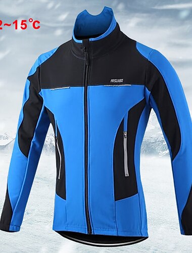  Arsuxeo رجالي جاكيت الدراجة جاكيت ضد الرياح سترة الصوف الشتاء الدفء ضد الهواء بطانة صوف متنفس دراجة هوائية سترة دراجة جبلية دراجة الطريق ركوب الدراجات في المدن أزرق برتقالي أحمر ملابس ركوب الدراجات