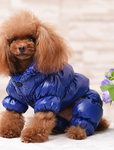  Winter-Hundemantel, wasserdicht, winddicht, Hunde-Schneeanzug, warmes Fleece, gefütterte Winter-Haustierkleidung für Chihuahua-Pudel, französische Bulldogge, Spitz, kleine Hunde (rot)