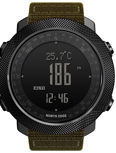  NORTH EDGE Apache Herren Digitaluhren Wasserdicht 50M Laufen Schwimmen Männer Taktische Sportuhr Outdoor Sport Überlebens Militär Uhren für Männer Kompass Schrittzähler Kalorien