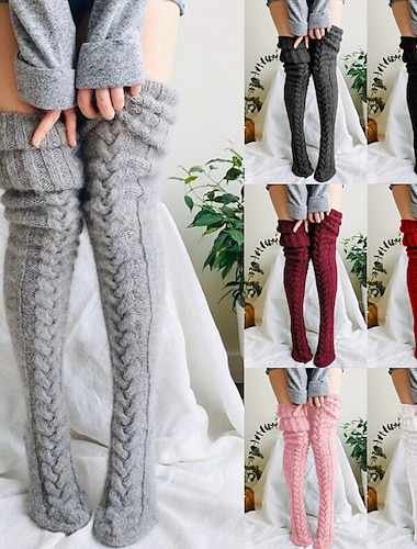  Lencería femenina, regalo, moda, calcetines cómodos, medias de colores sólidos, calcetines cálidos, casuales, rosa ruborizado, 1 par / calcetines casuales, conjuntos para el hogar