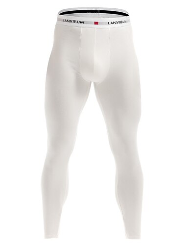 Voor heren Lang ondergoed Thermisch ondergoed Thermische Broek Heldere kleur Basic Eenvoudig Huis Dagelijks Spandex Warm Ademend Lange broek Pantalon Elastische taille Winter Herfst Zwart Grijs