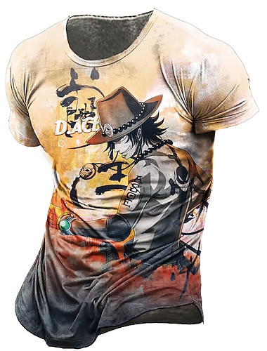  ワンピース ポートガス・D・エース Ｔシャツ(21) アニメ系 カトゥーン アニメ 3D クラシック ストリートスタイル 用途 カップル用 男性用 女性用 成人 3Dプリント