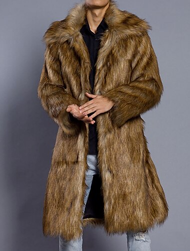  Herren Wintermantel Winterjacke Pelzmantel Freizeitskleidung Urlaub Weich Draussen Tasche Winter Einfarbig Warm-Ups Komfort Kargen Schwarz Weiß Braun Hellgrau Dunkelkaffee Jacken