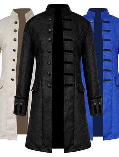  Herren Wintermantel Langer Trenchcoat Halloween Geschäft Herbst Polyester Wasserdicht Oberbekleidung Bekleidung Halloween Vintage-Stil Doppelreihiger Verschluss