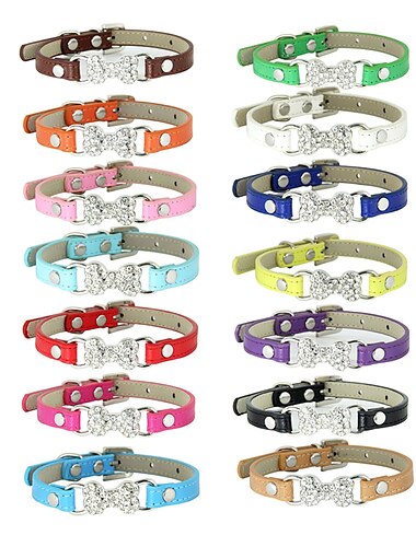  Lindo gato cuerda de tracción cristal diamante hueso pet collar tide marca pu gato cinturón collar de perro