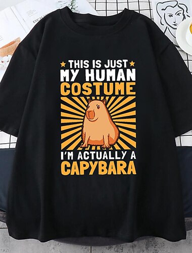  Tier Wasserschwein T-Shirt-Ärmel Anime Zeichentrick Anime Klassisch Streetstyle Für Paar Herren Damen Erwachsene Heißprägen Casual